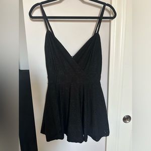 M Black Flower textured Romper